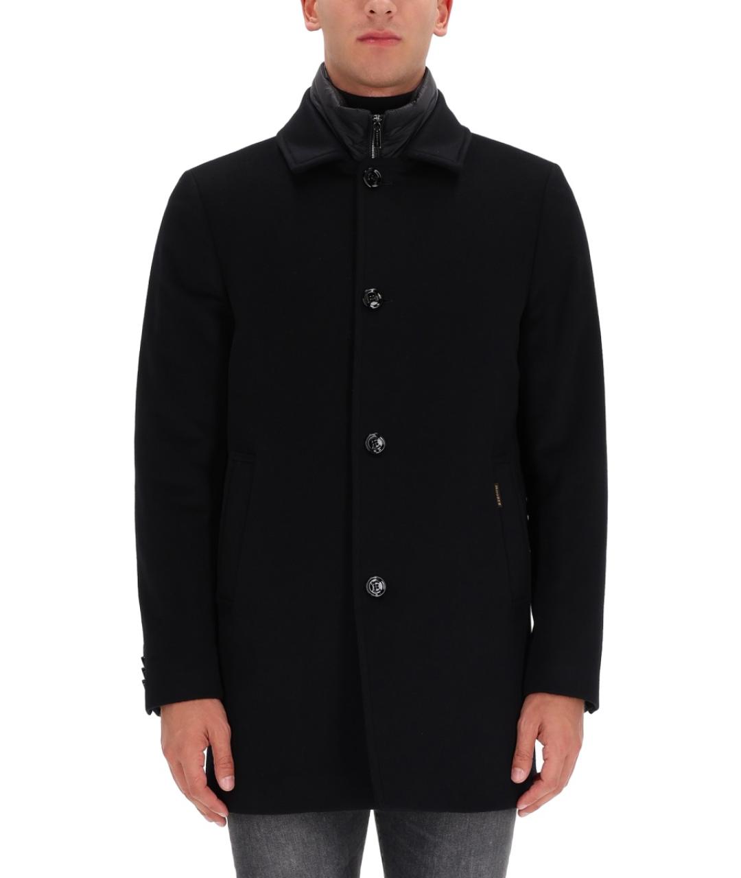 MOORER Черное шерстяное пальто, фото 5