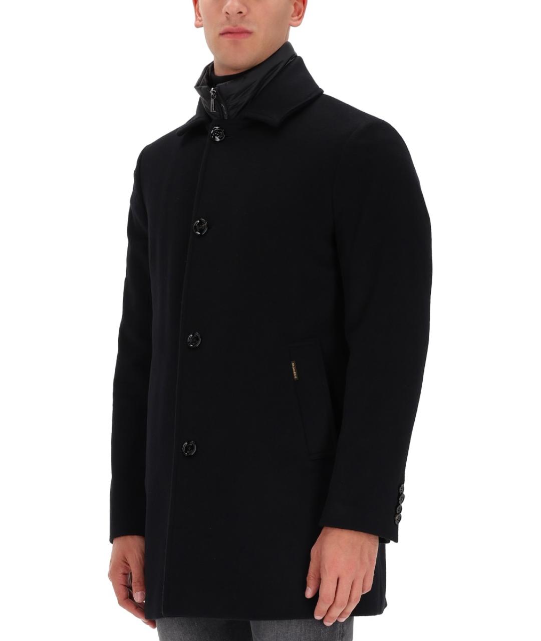 MOORER Черное шерстяное пальто, фото 3