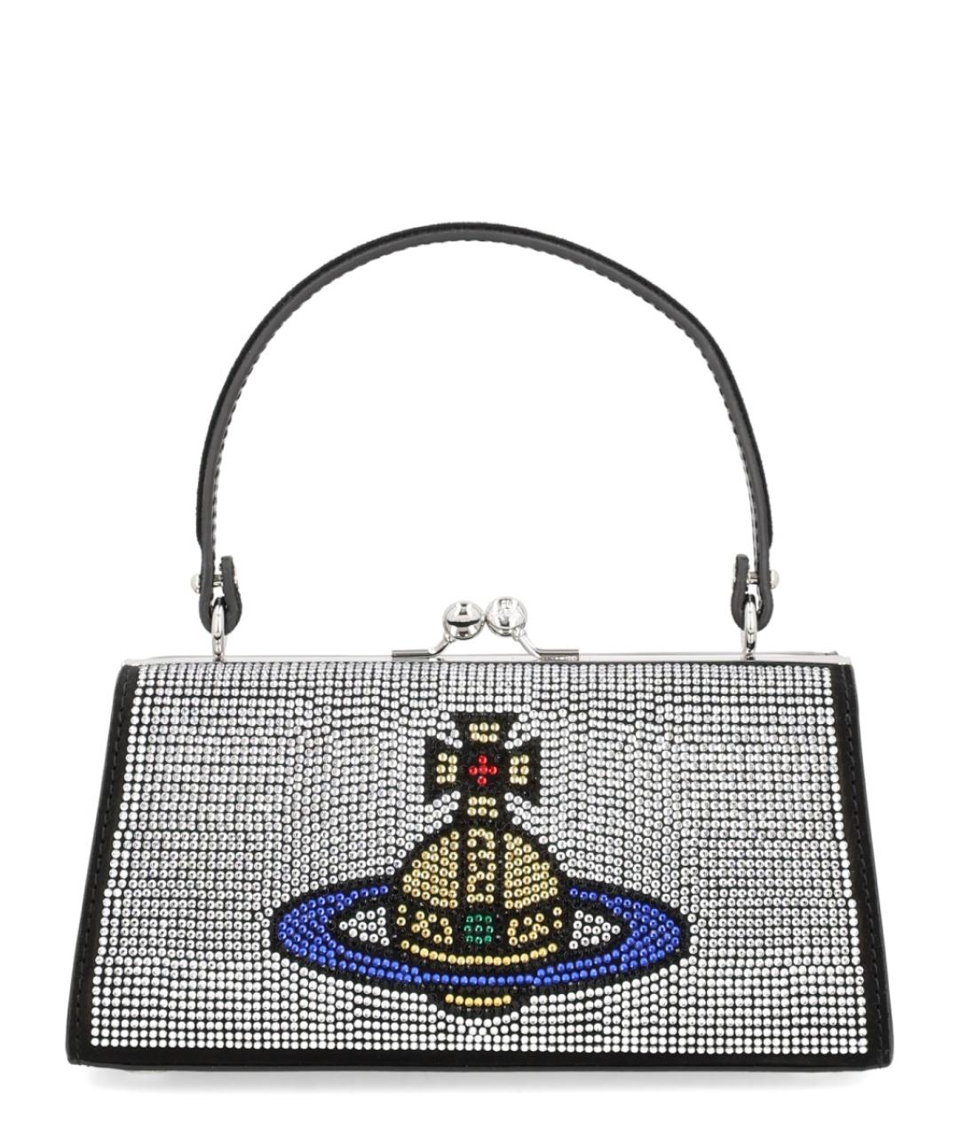 VIVIENNE WESTWOOD Серебряная кожаная сумка с короткими ручками, фото 1