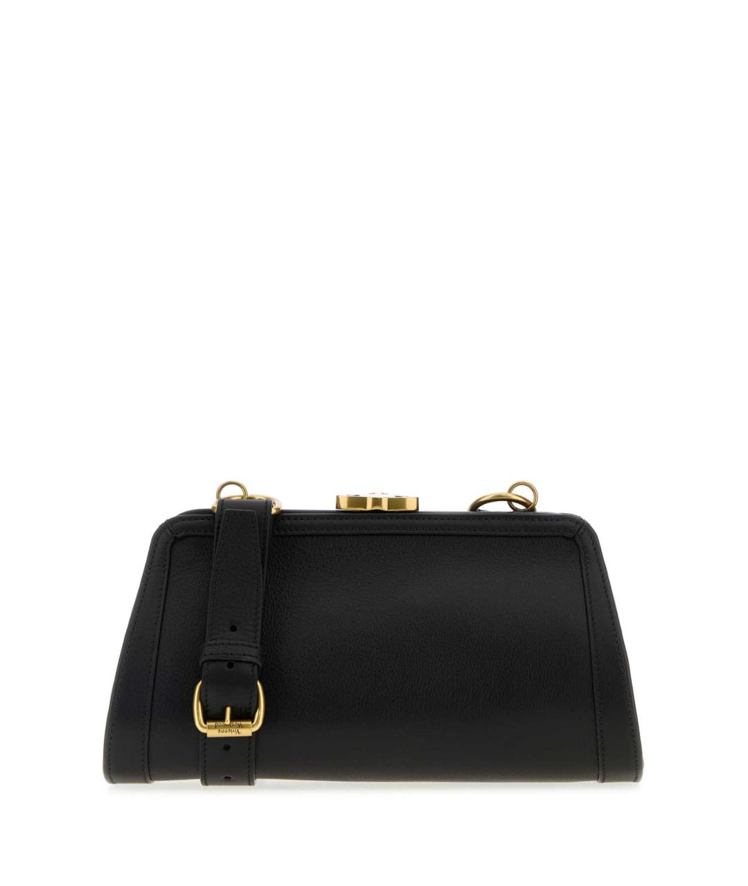 VIVIENNE WESTWOOD Черная кожаная сумка через плечо, фото 1