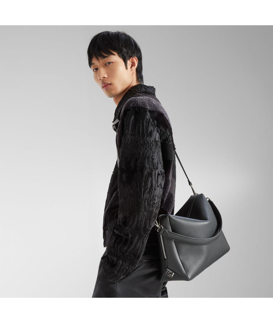 FENDI Черная кожаная сумка на плечо, фото 4