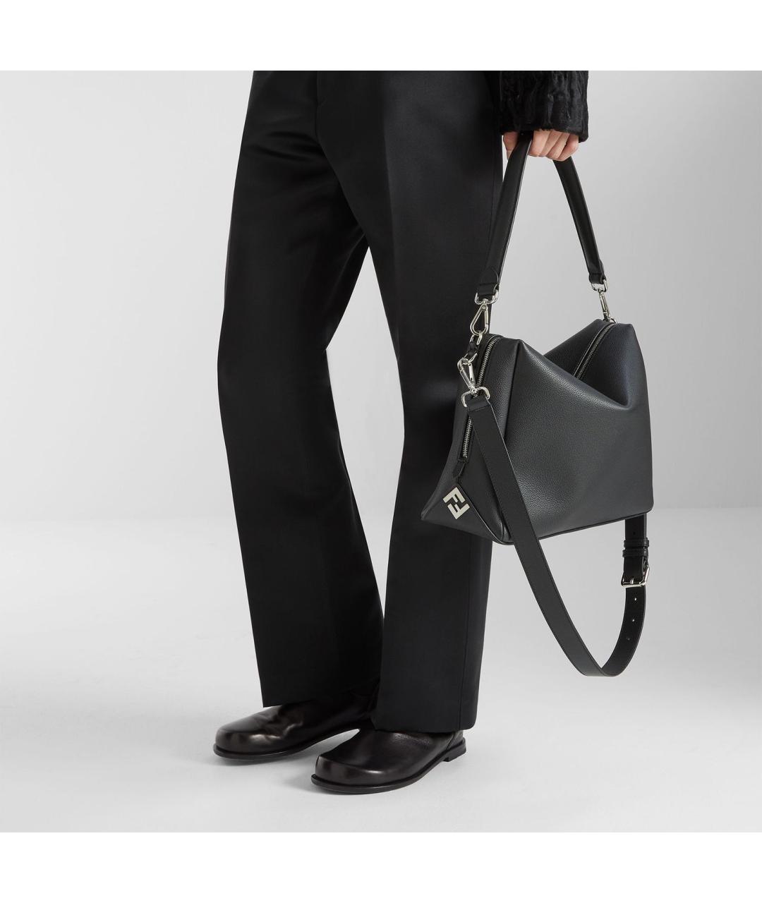 FENDI Черная кожаная сумка на плечо, фото 3