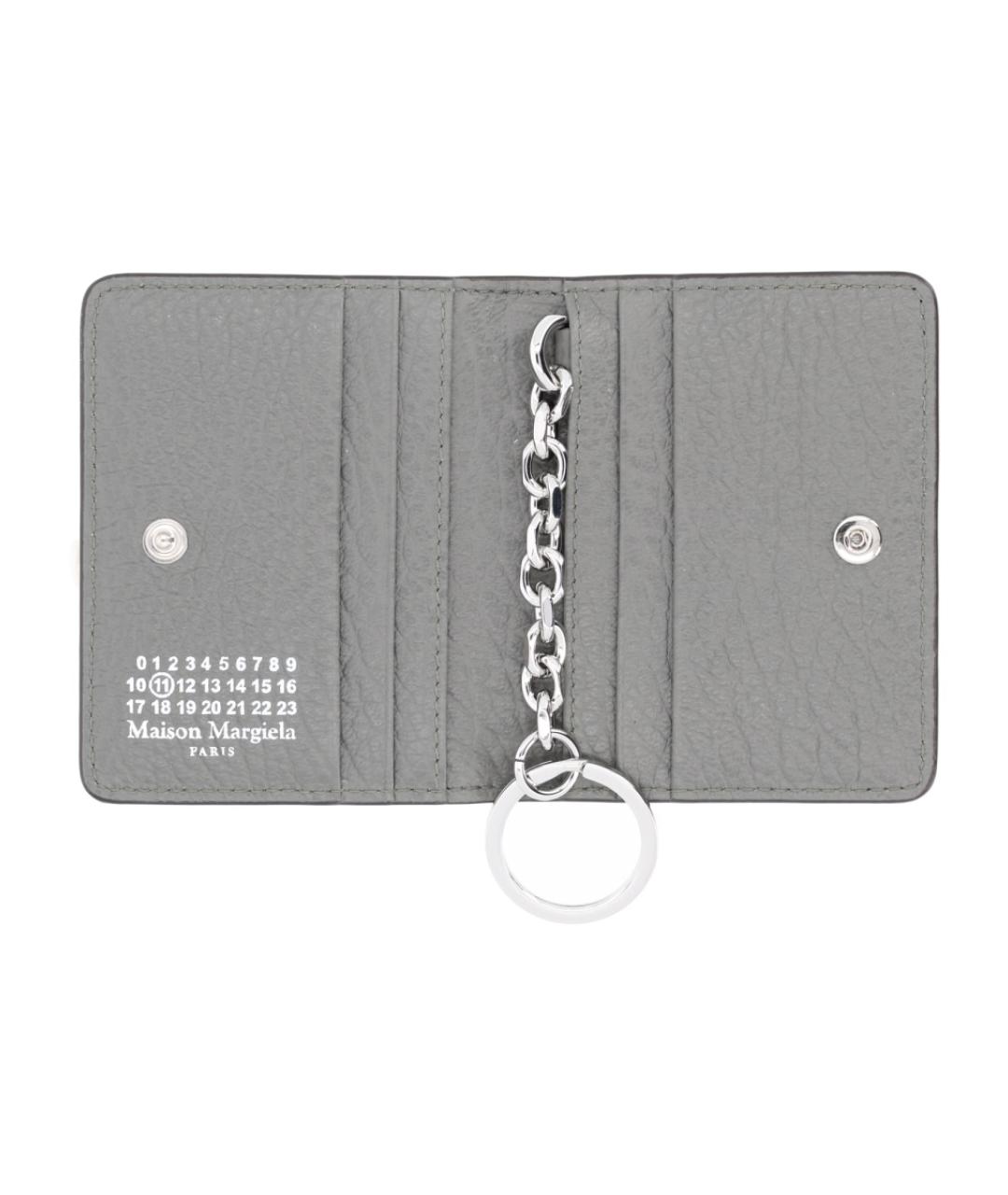 MAISON MARGIELA Серый кожаный кардхолдер, фото 3