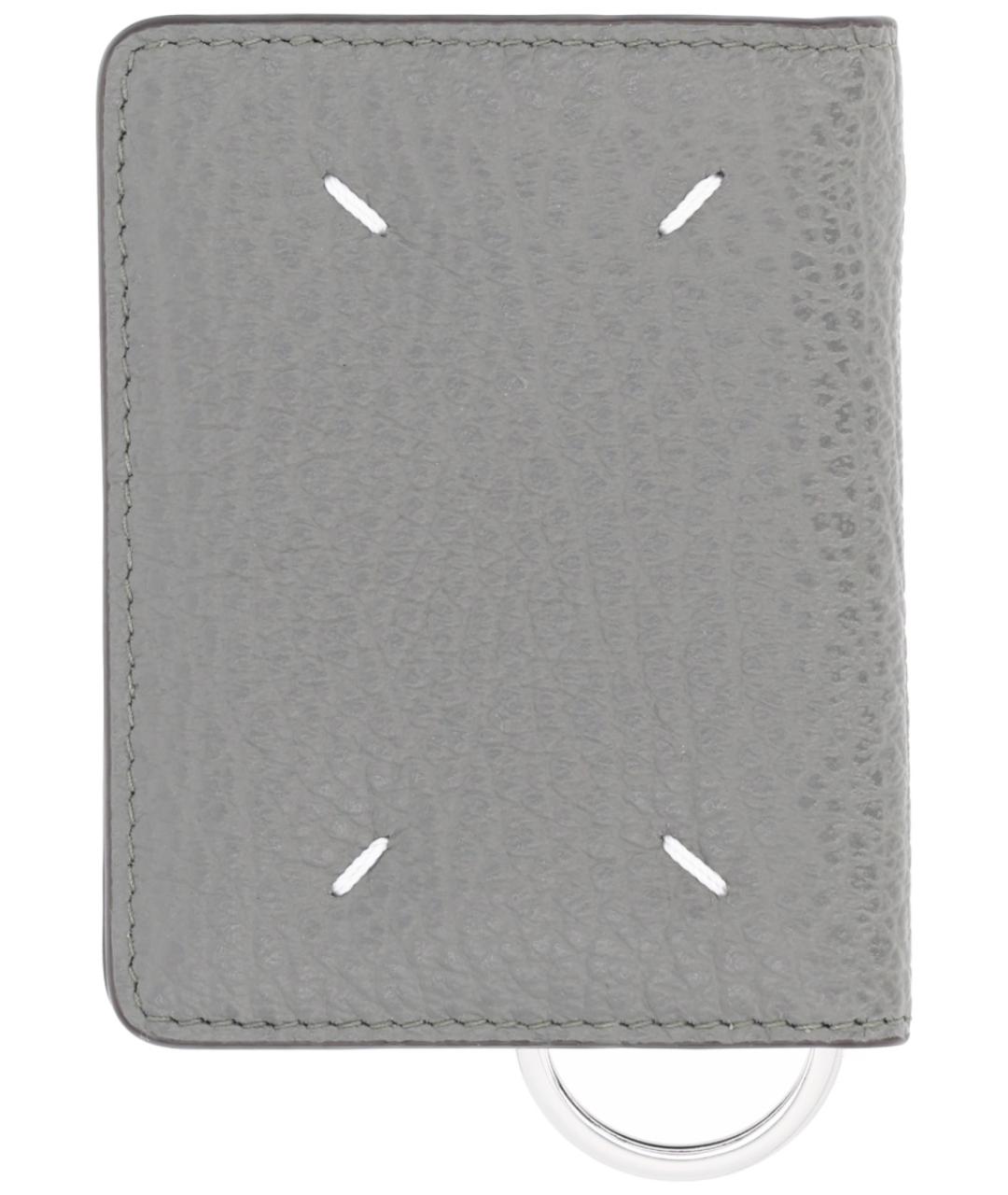 MAISON MARGIELA Серый кожаный кардхолдер, фото 2