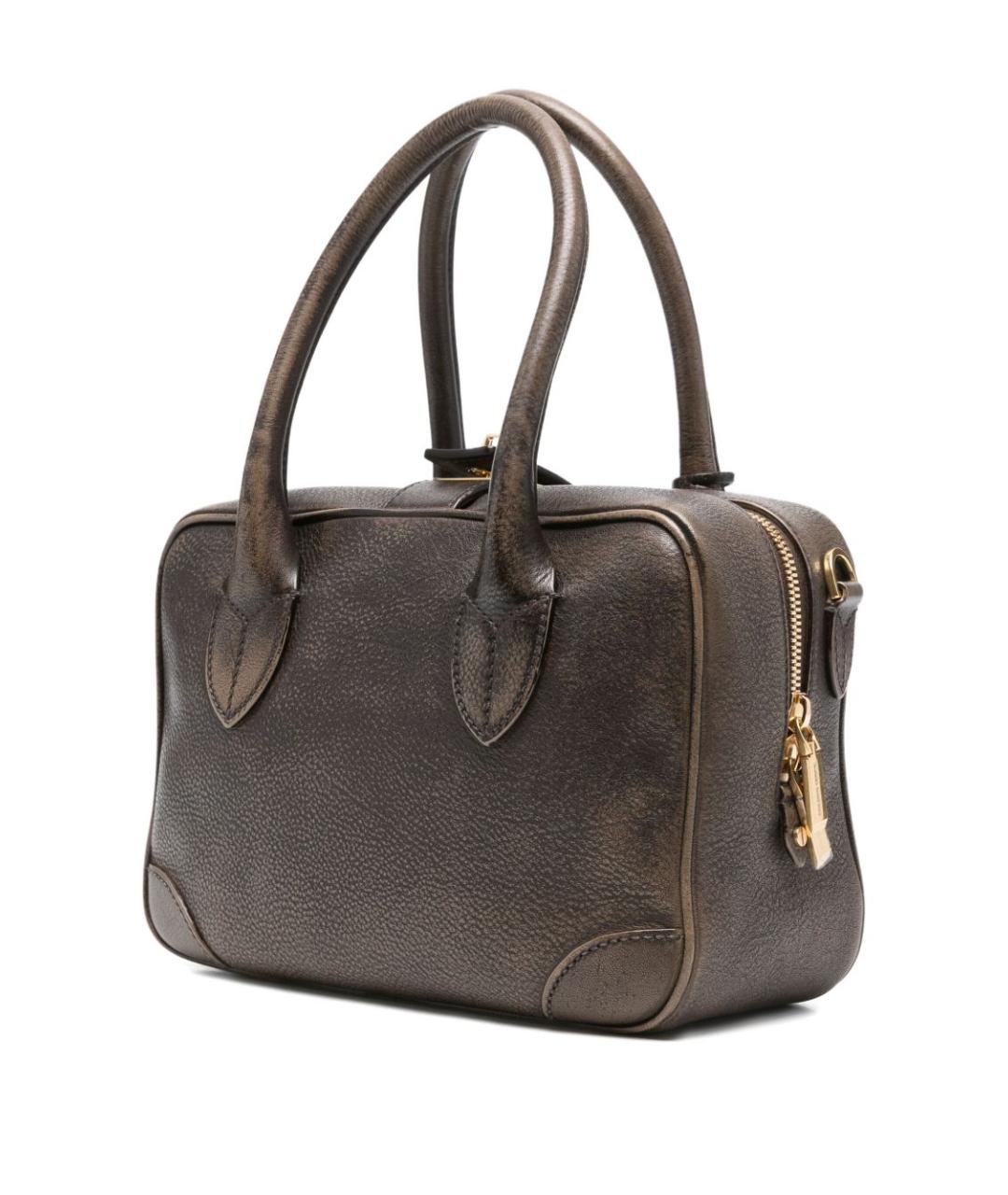 GOLDEN GOOSE DELUXE BRAND Коричневая кожаная сумка тоут, фото 3