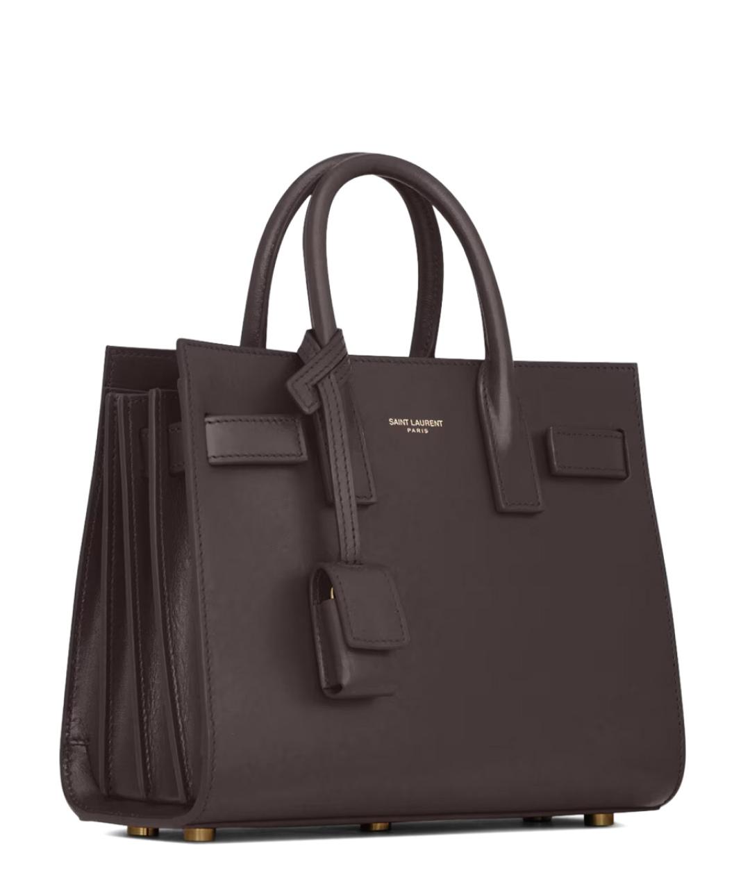 SAINT LAURENT Зеленая кожаная сумка тоут, фото 2