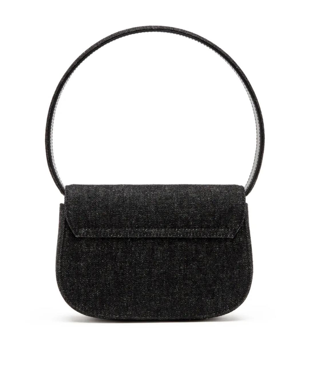 DIESEL Черная кожаная сумка с короткими ручками, фото 3