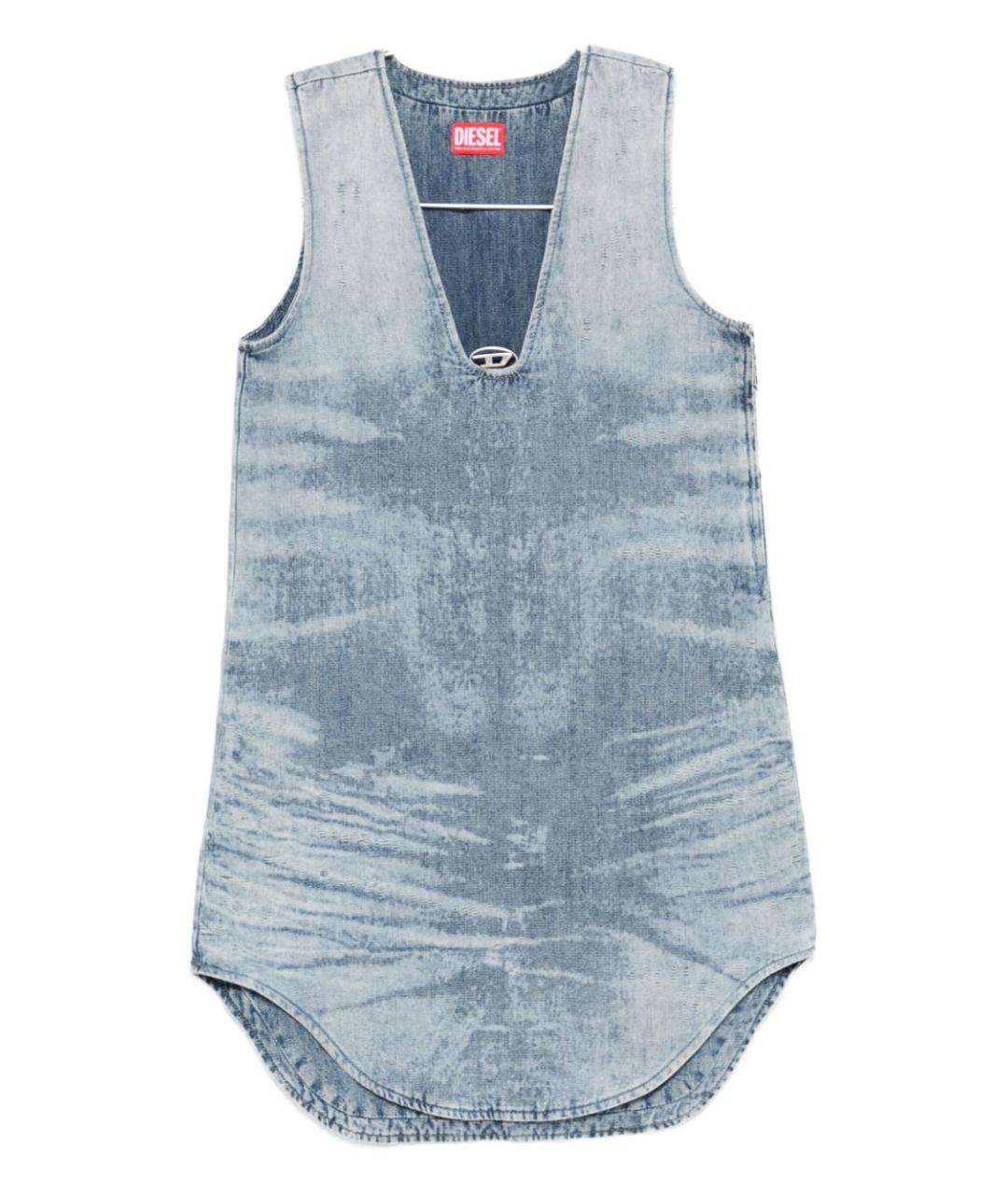 DIESEL Синее хлопковое повседневное платье, фото 1