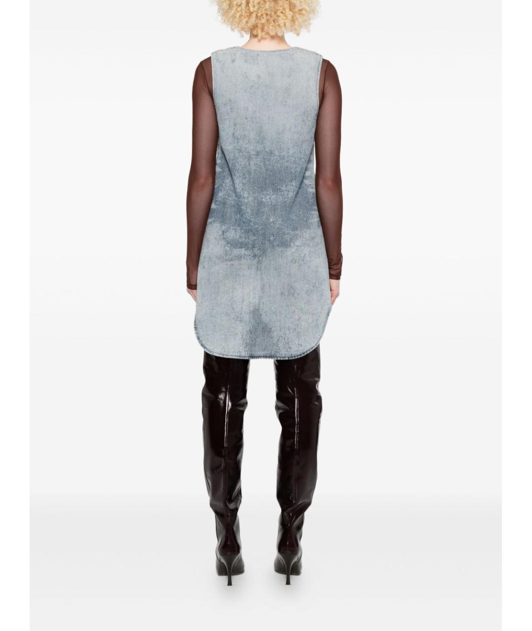 DIESEL Синее хлопковое повседневное платье, фото 2