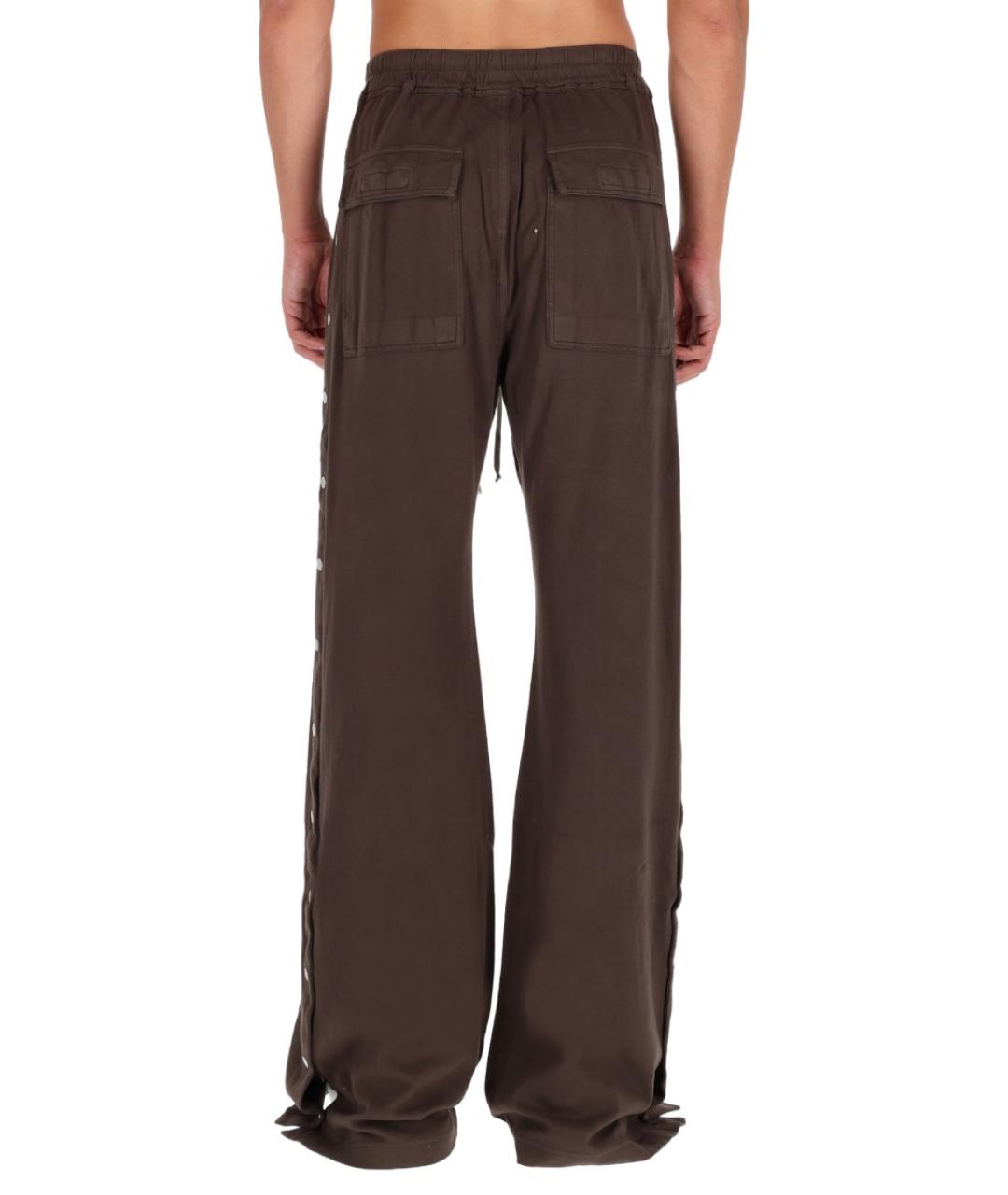 RICK OWENS DRKSHDW Коричневые хлопковые повседневные брюки, фото 2
