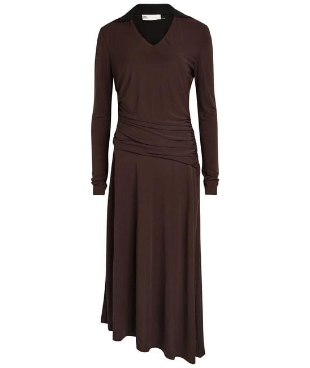 TORY BURCH Коричневое вискозное повседневное платье, фото 1