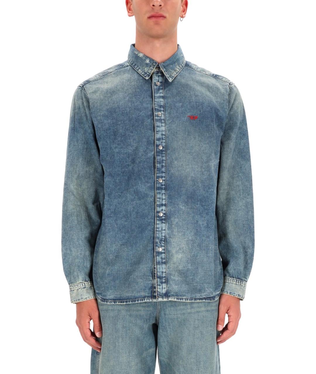 DIESEL Синяя хлопковая кэжуал рубашка, фото 2