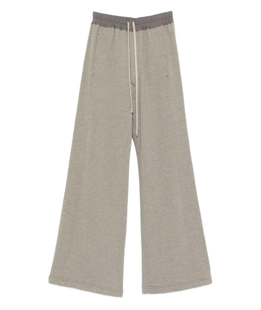RICK OWENS DRKSHDW Серые хлопковые прямые брюки, фото 1