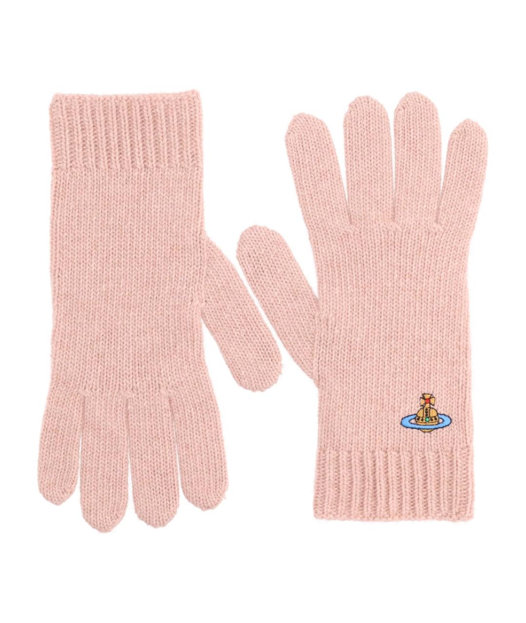 VIVIENNE WESTWOOD Розовые кашемировые перчатки, фото 1