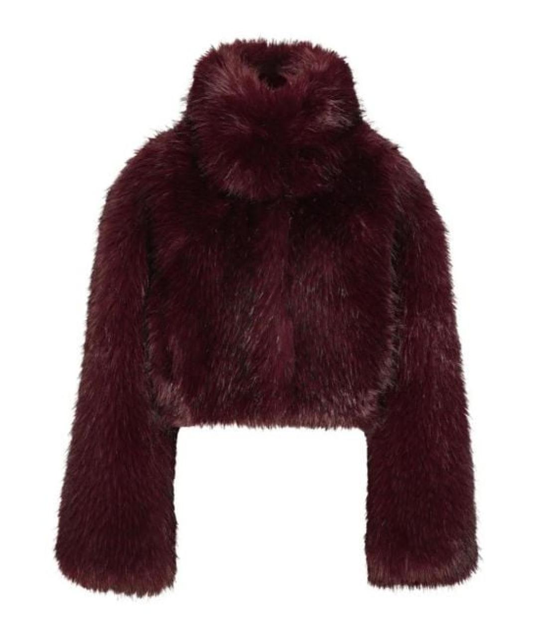 ROTATE Бордовая полиэстеровая шуба, фото 1