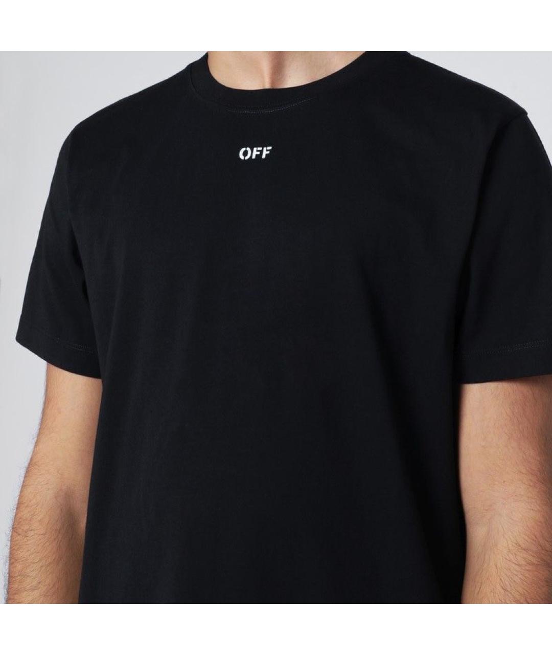 OFF-WHITE Черная хлопковая футболка, фото 5