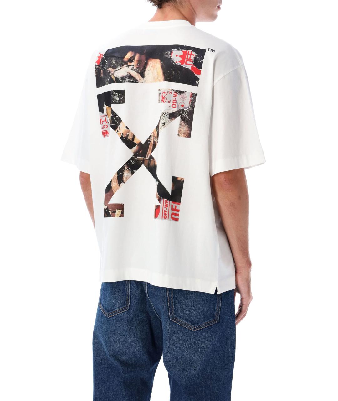 OFF-WHITE Белая хлопковая футболка, фото 3