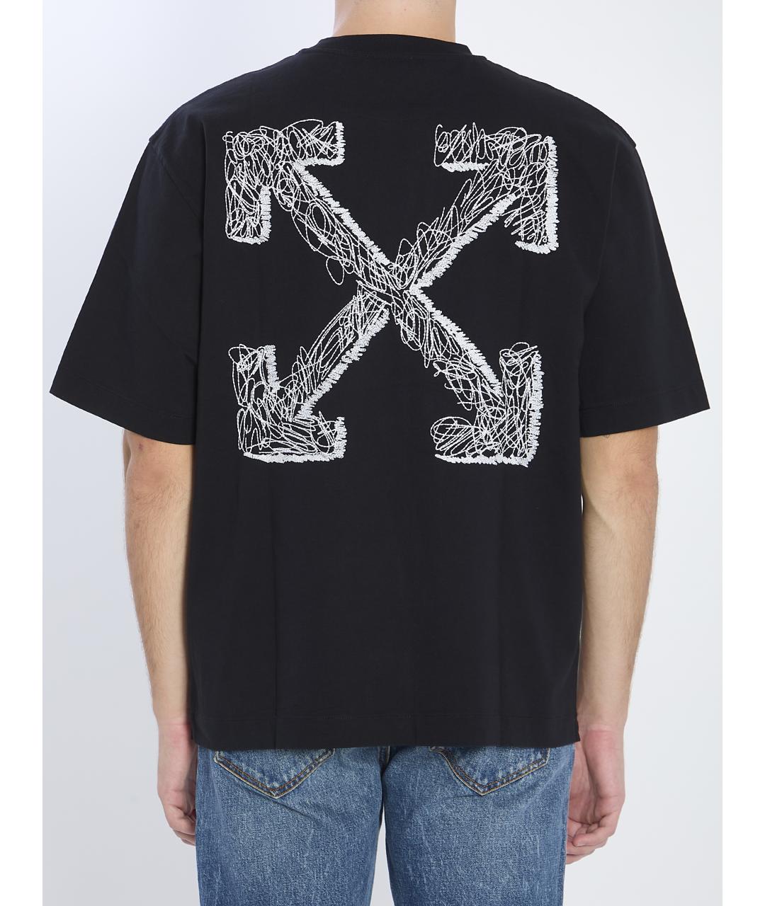 OFF-WHITE Черная хлопковая футболка, фото 5