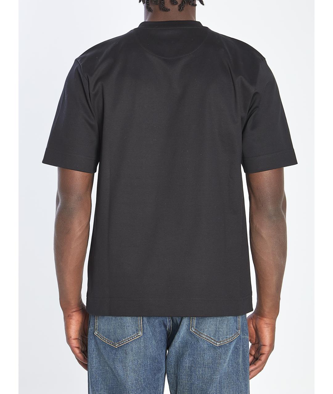 FENDI Черная хлопковая футболка, фото 4