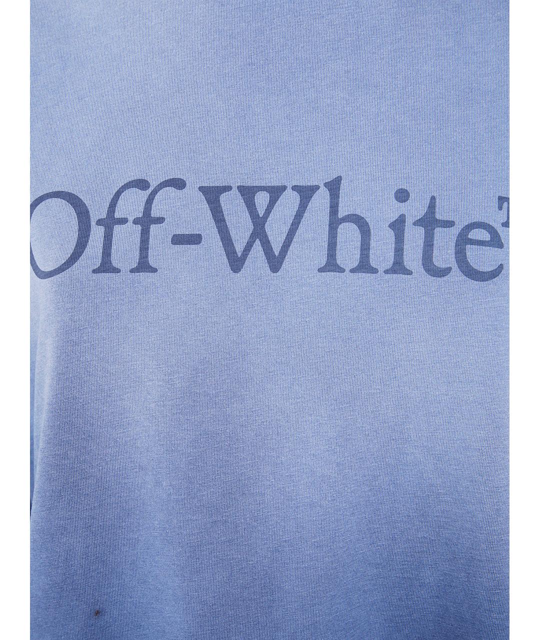 OFF-WHITE Синяя хлопковая футболка, фото 3