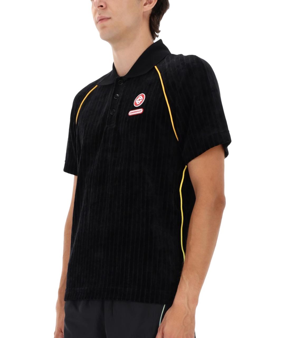 CASABLANCA Черное поло с коротким рукавом, фото 4