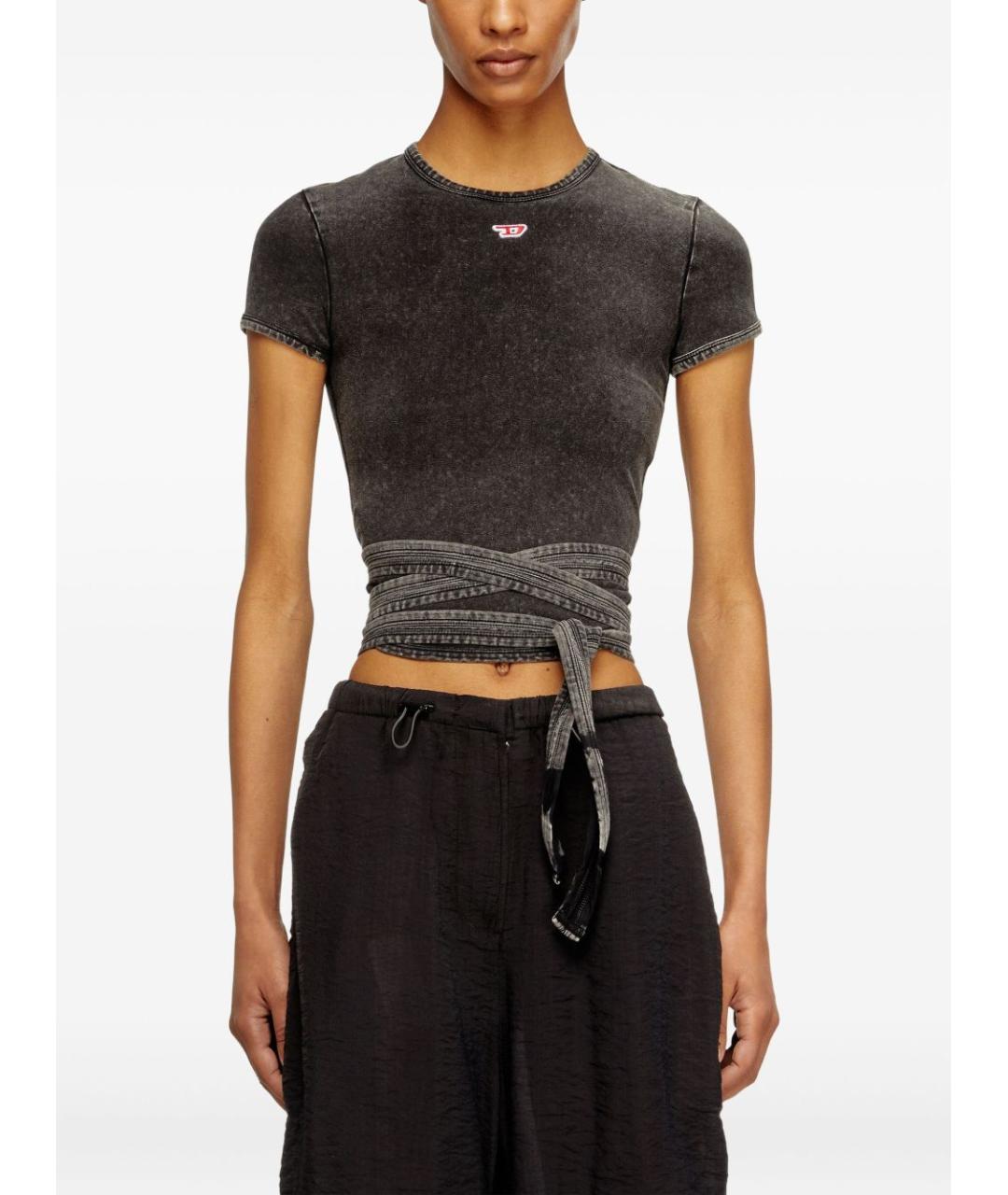 DIESEL Черная хлопковая футболка, фото 2