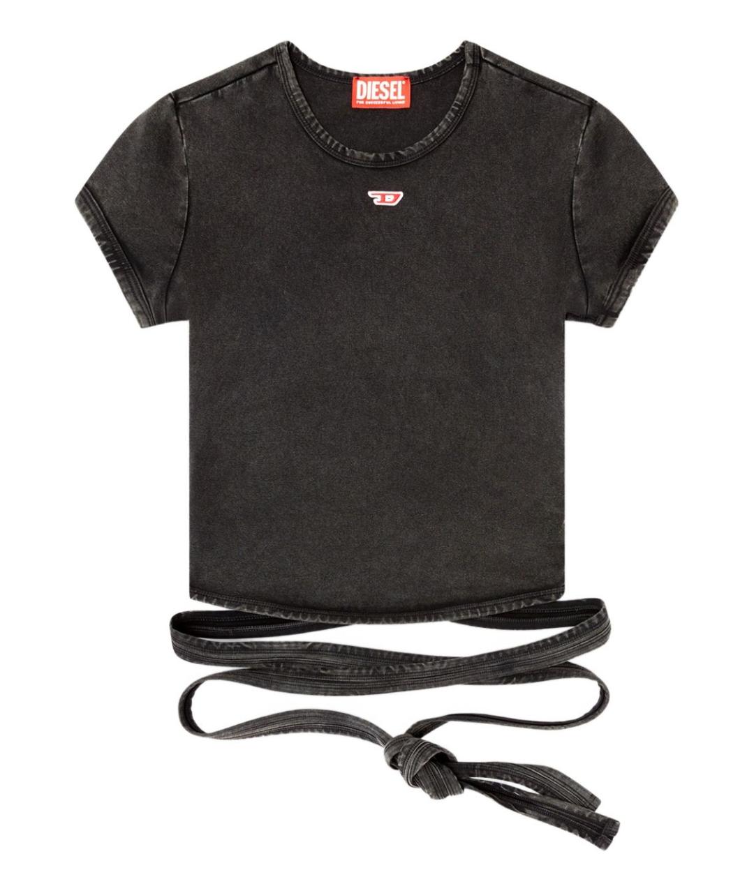 DIESEL Черная хлопковая футболка, фото 1