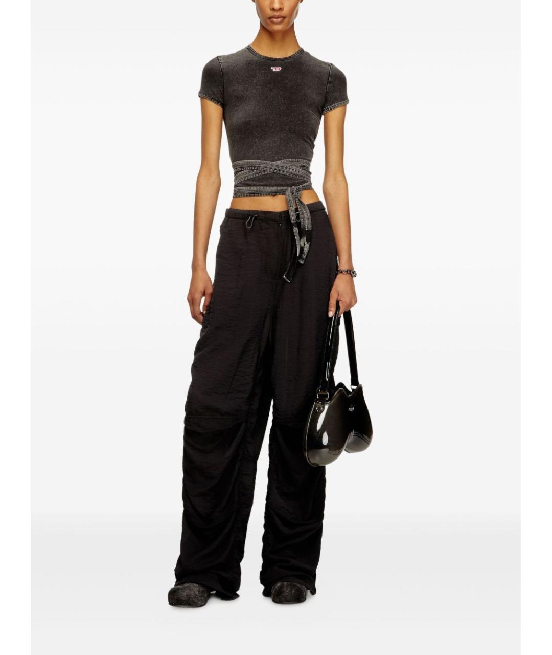 DIESEL Черная хлопковая футболка, фото 4