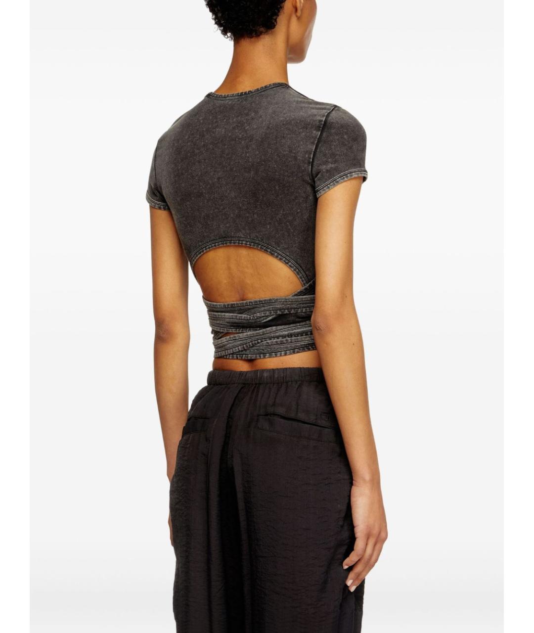 DIESEL Черная хлопковая футболка, фото 3