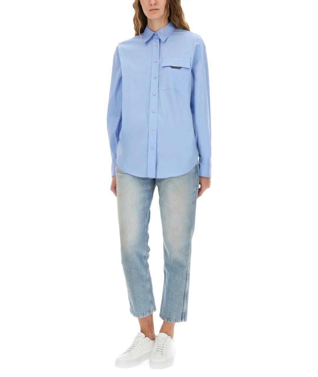 BRUNELLO CUCINELLI Голубая хлопковая рубашка, фото 3