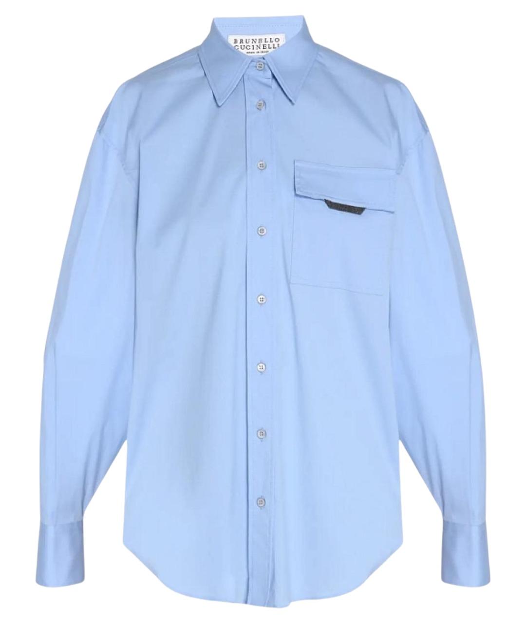 BRUNELLO CUCINELLI Голубая хлопковая рубашка, фото 1