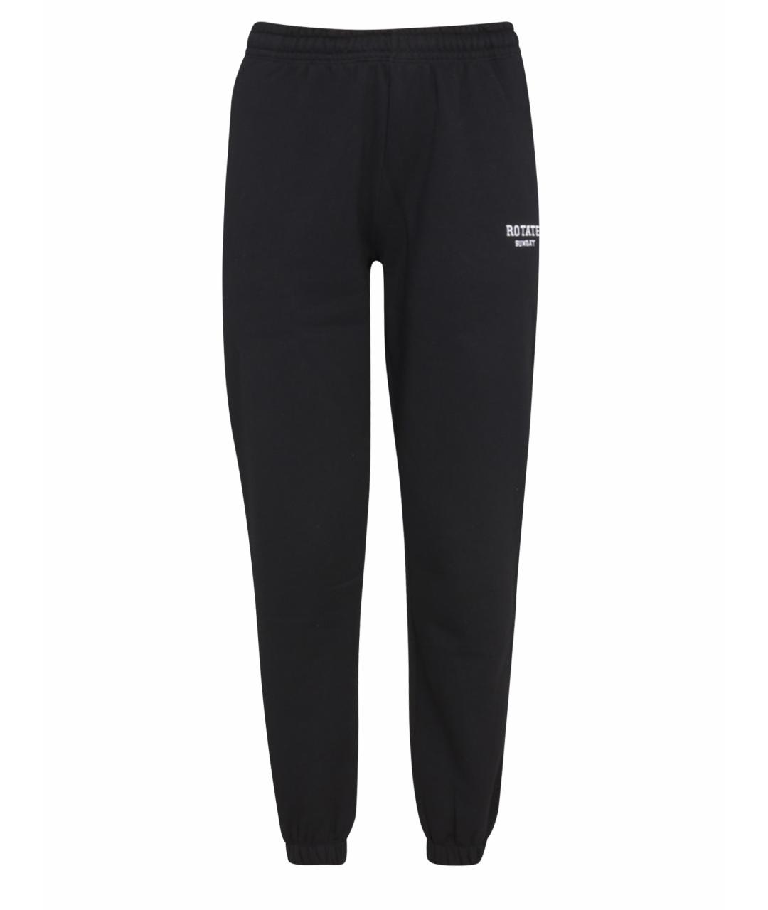 ROTATE Черные хлопковые прямые брюки, фото 1
