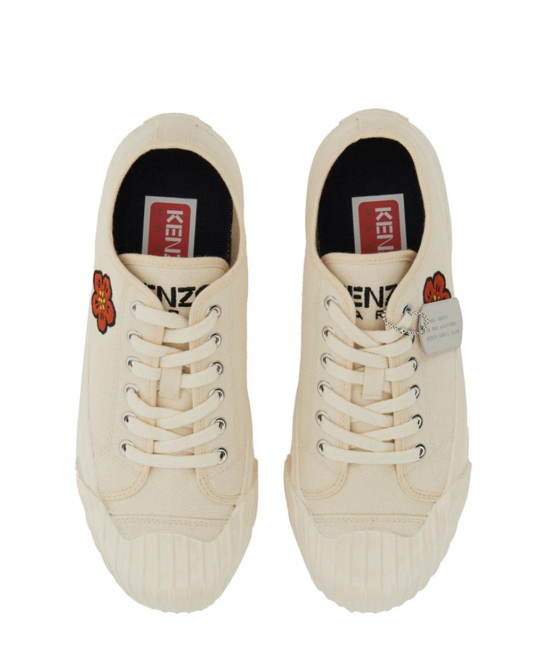 KENZO Белые текстильные кеды, фото 2