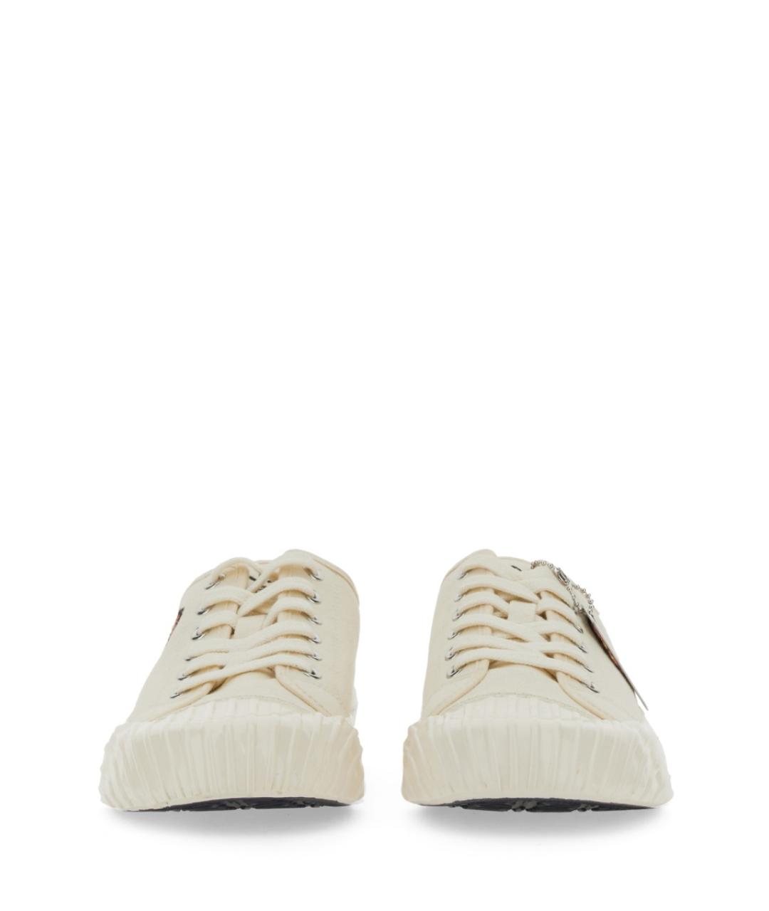 KENZO Белые текстильные кеды, фото 4