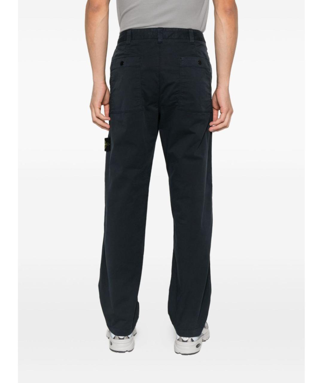 STONE ISLAND Синие хлопковые повседневные брюки, фото 4