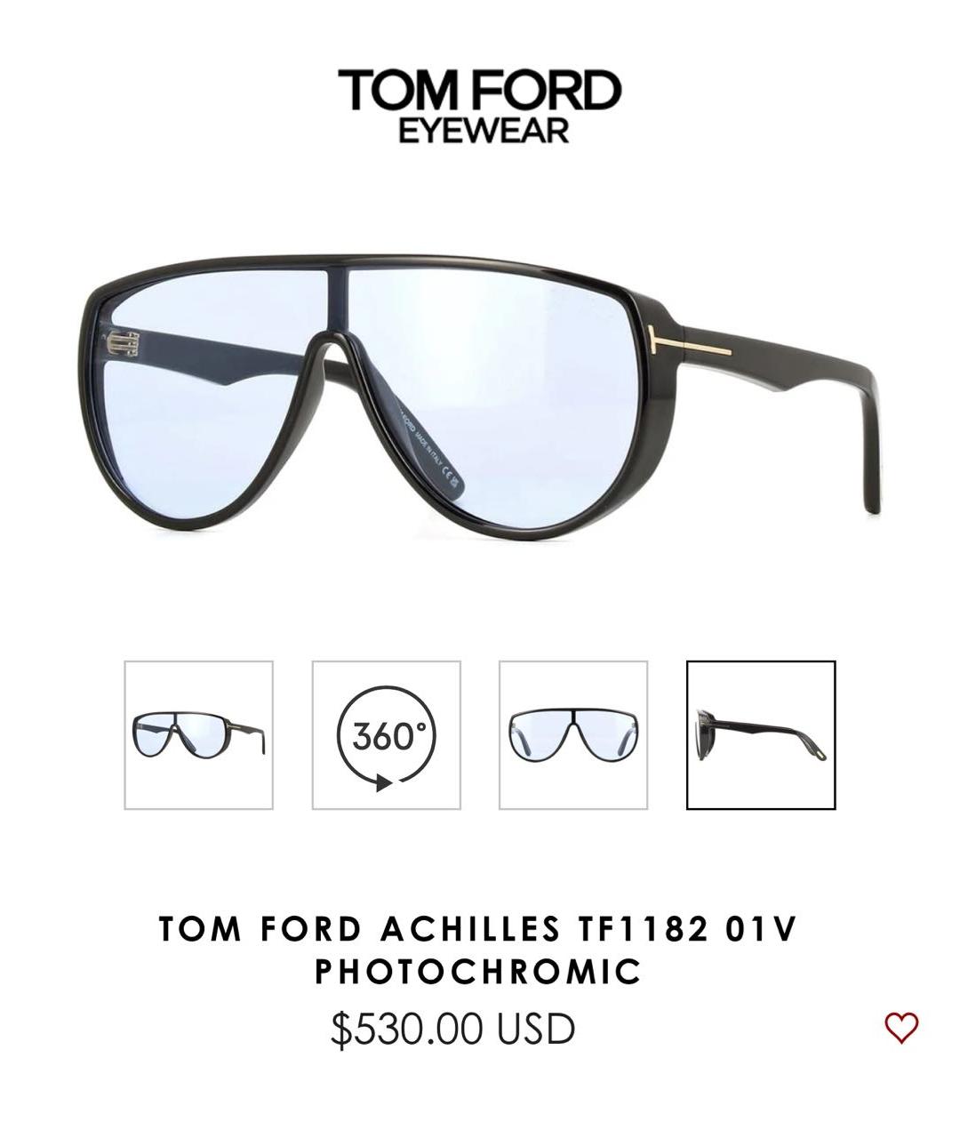 TOM FORD Черные пластиковые солнцезащитные очки, фото 2