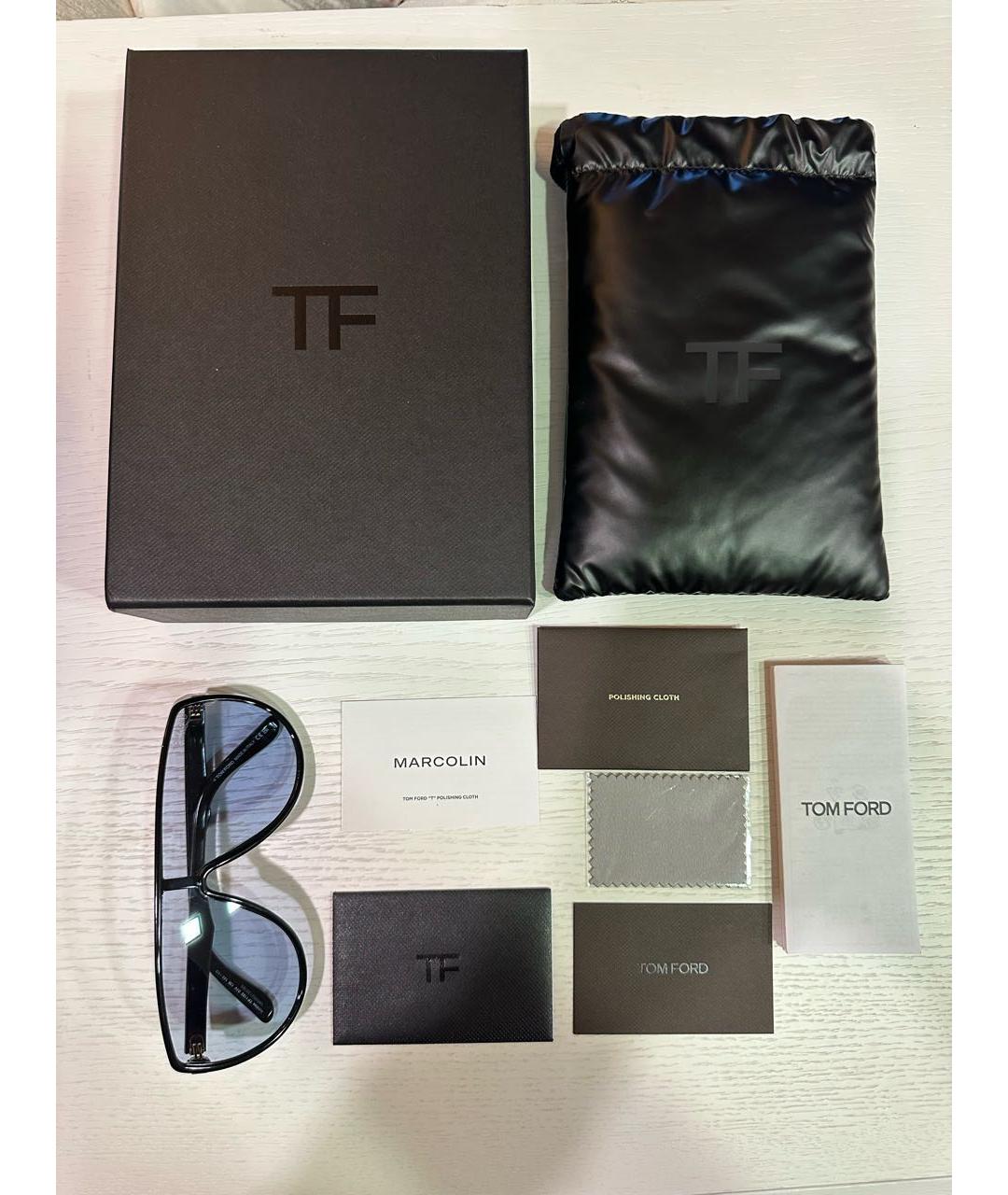 TOM FORD Черные пластиковые солнцезащитные очки, фото 6