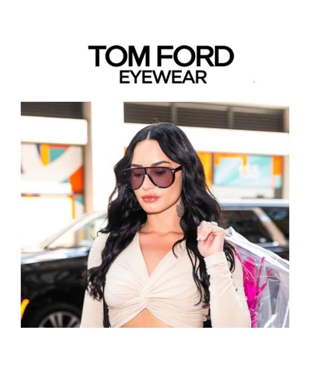 TOM FORD Черные пластиковые солнцезащитные очки, фото 8