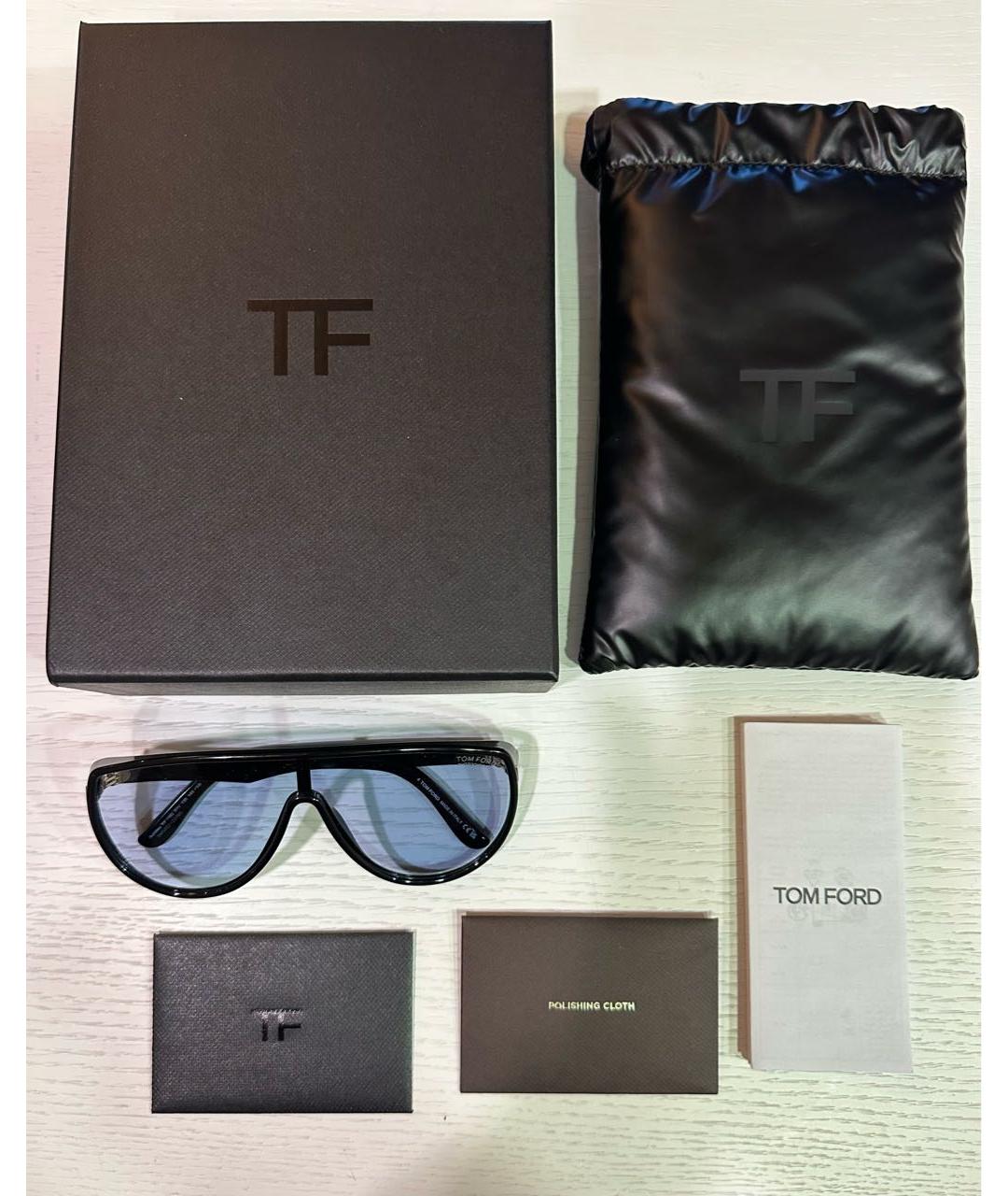 TOM FORD Черные пластиковые солнцезащитные очки, фото 4