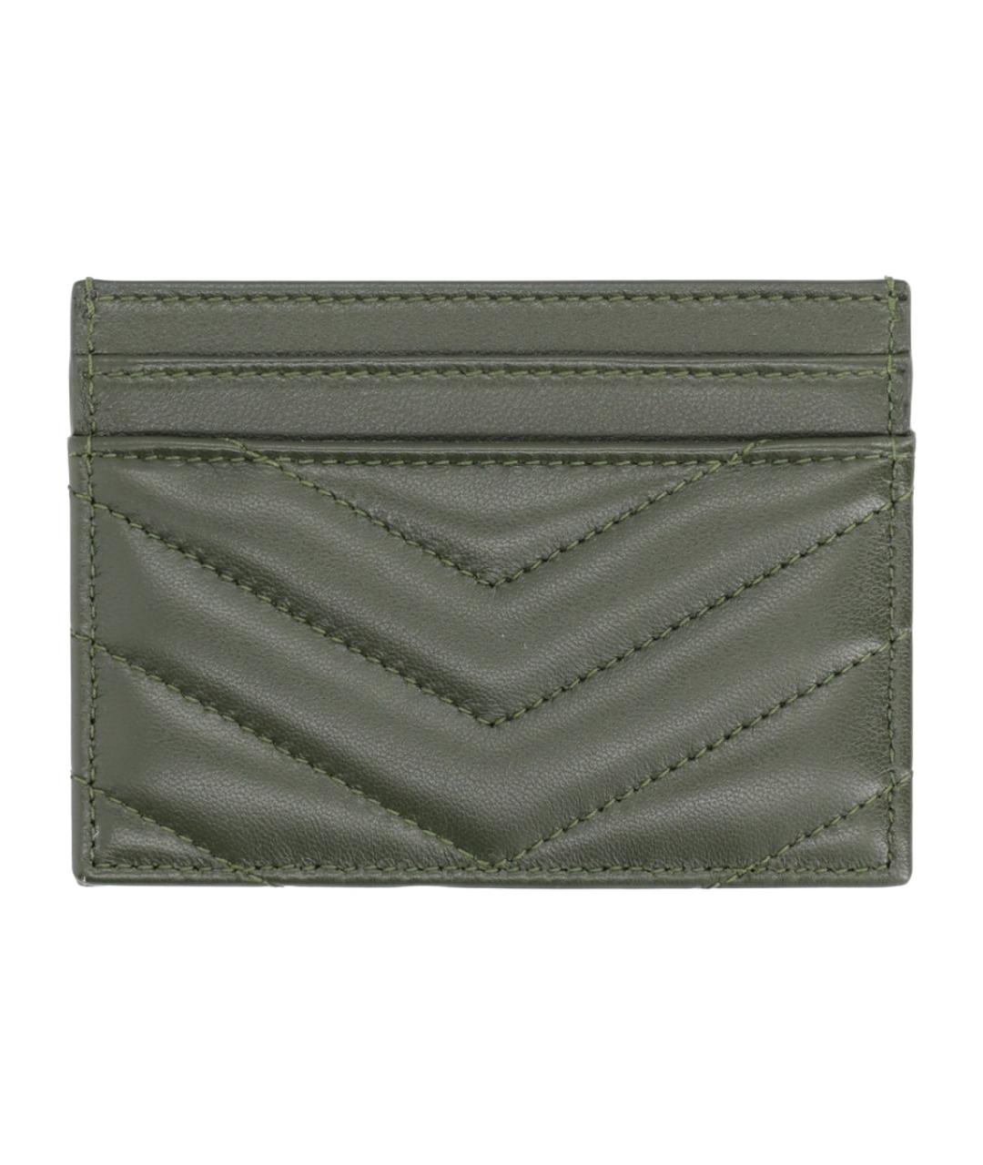 SAINT LAURENT Зеленый кожаный кошелек, фото 2