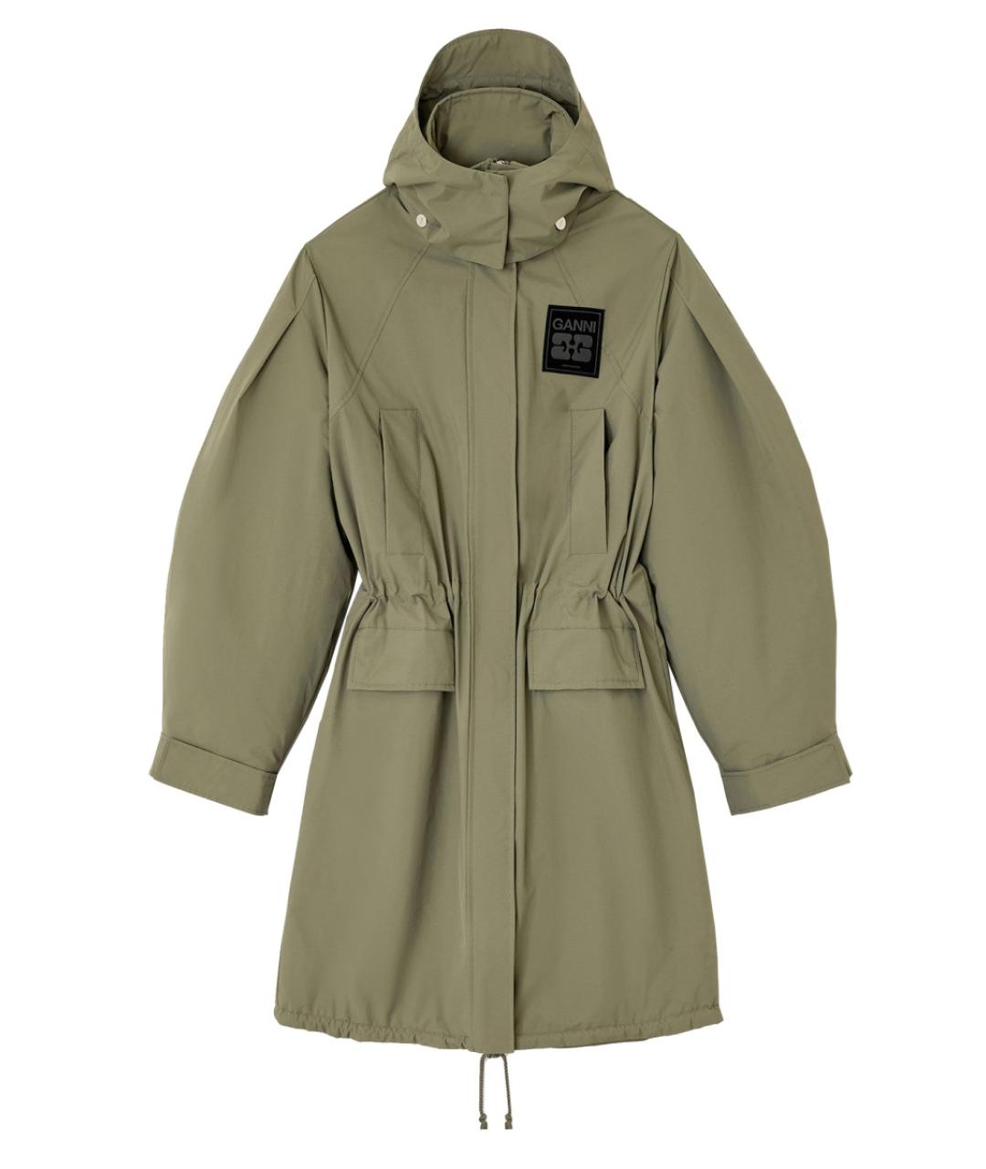 GANNI Зеленый полиамидовый тренч/плащ, фото 1