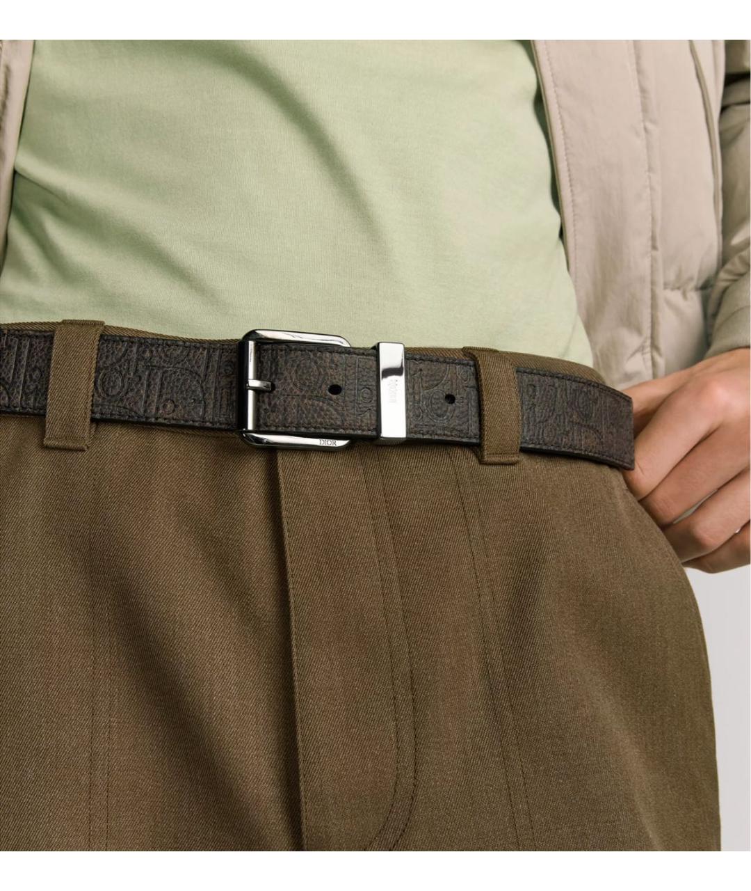 CHRISTIAN DIOR Коричневый кожаный ремень, фото 2