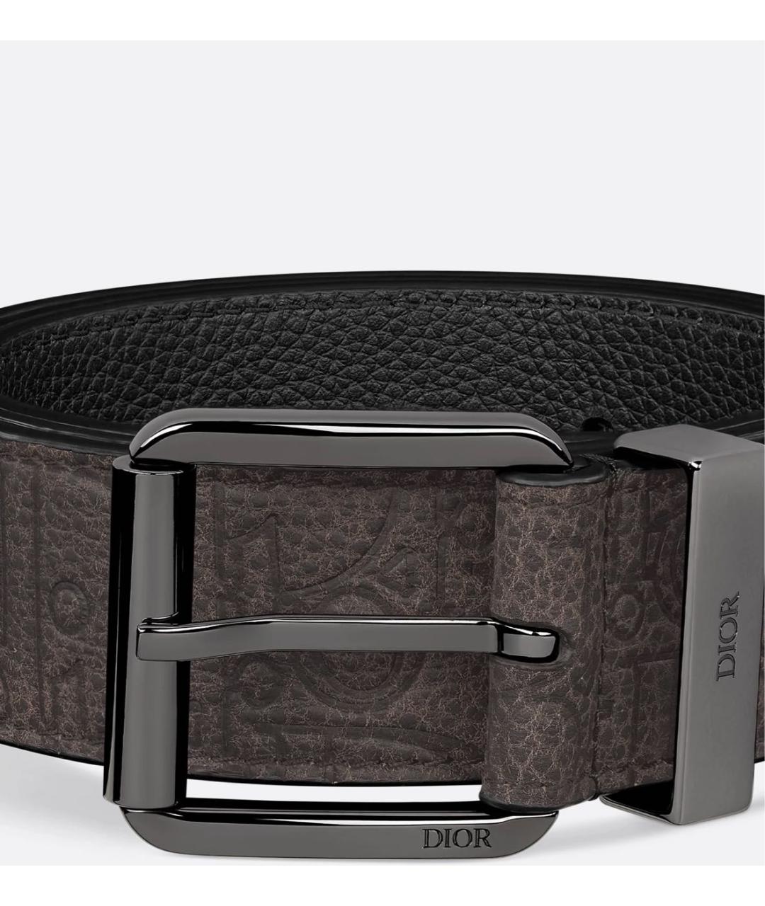 CHRISTIAN DIOR Коричневый кожаный ремень, фото 4