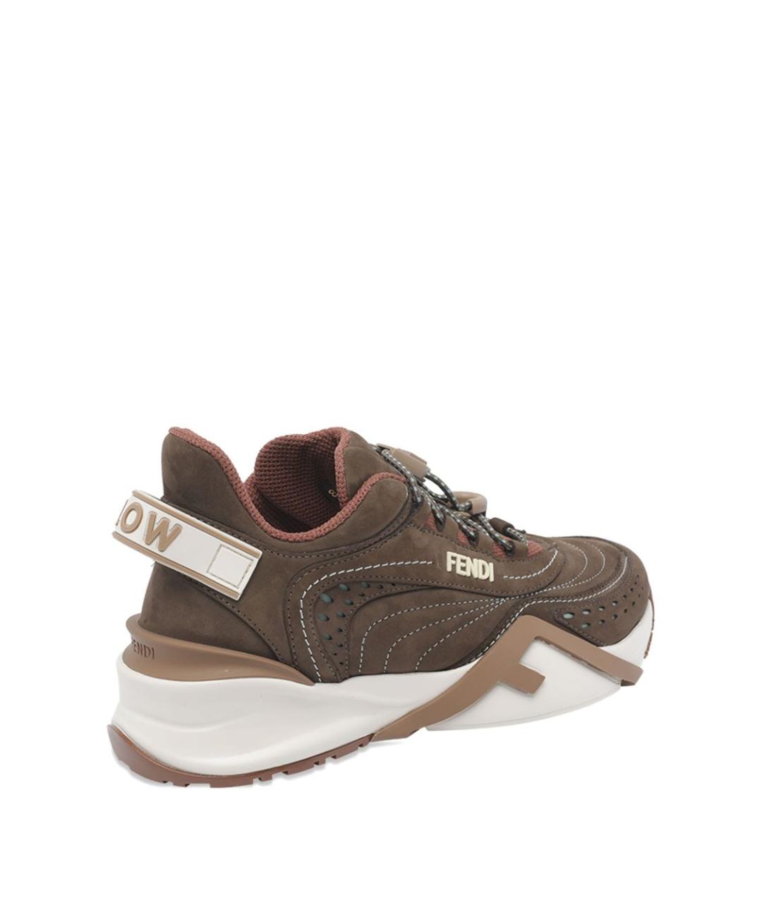 FENDI Коричневые замшевые кроссовки, фото 3