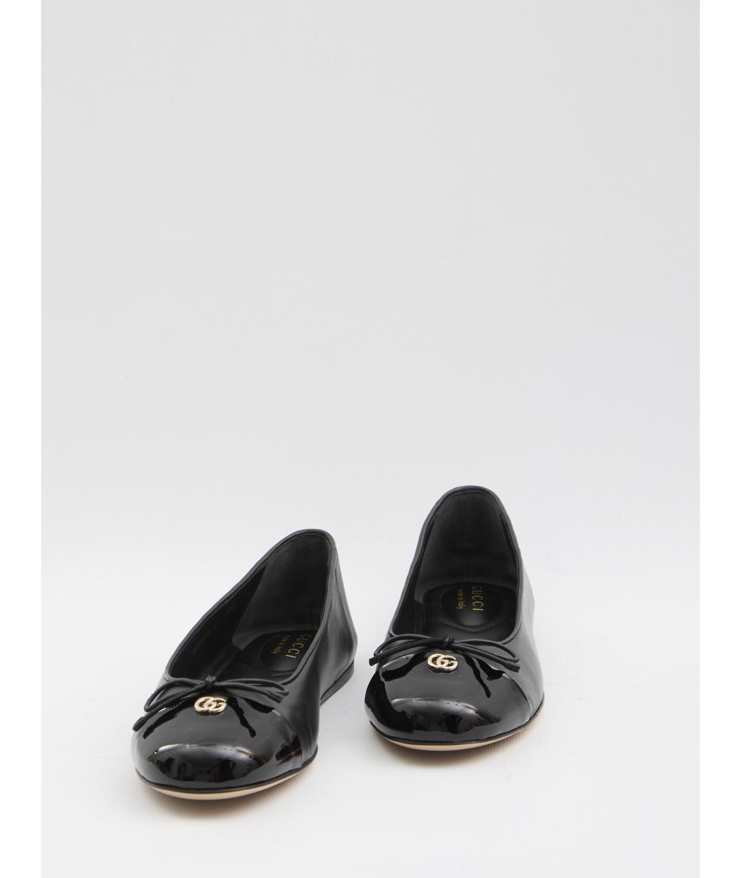 GUCCI Черные кожаные балетки, фото 5