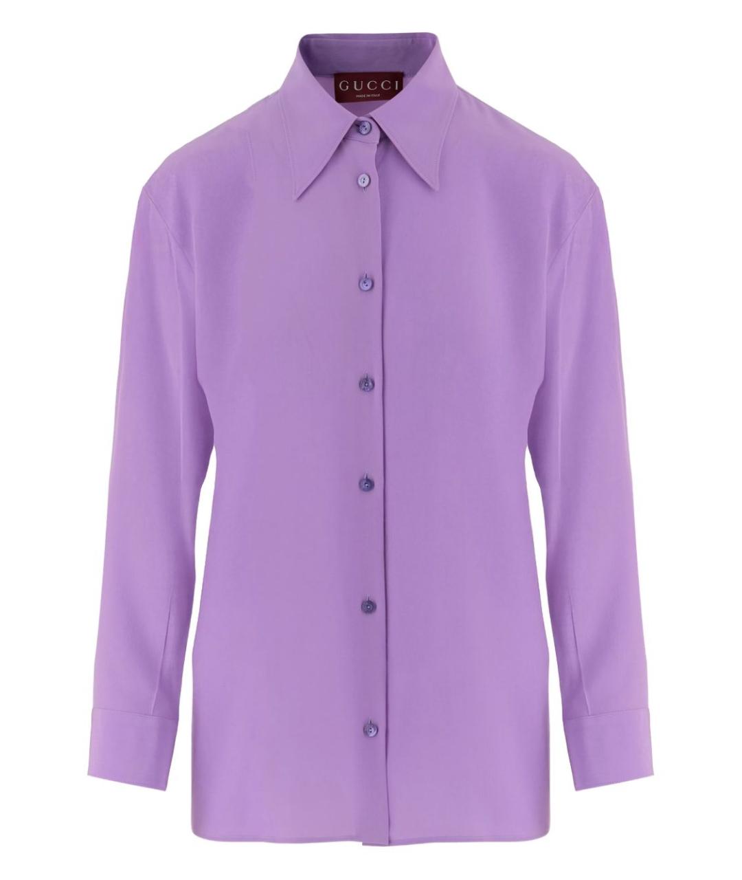 GUCCI Фиолетовая шелковая рубашка, фото 1