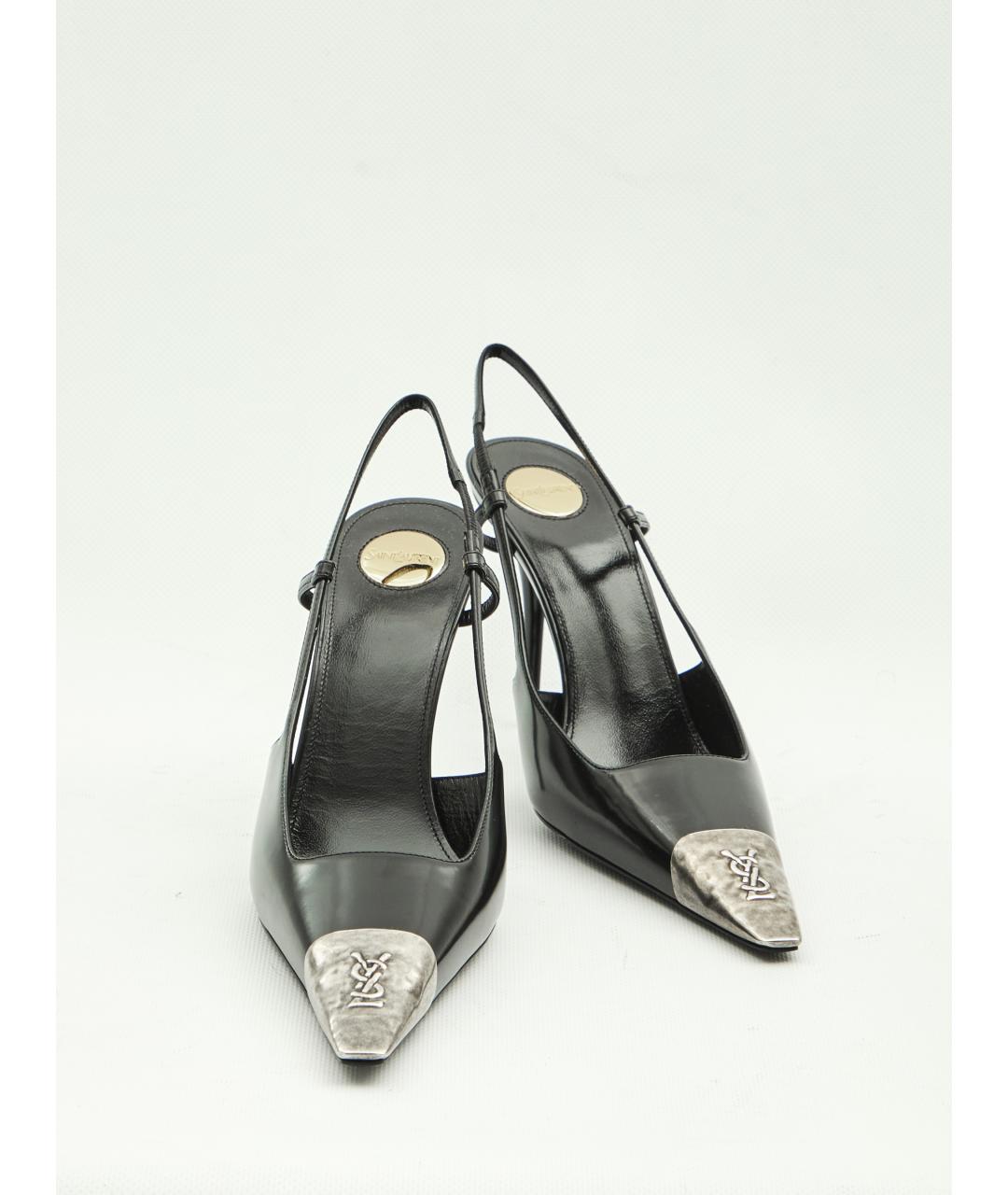 SAINT LAURENT Черные кожаные туфли, фото 5