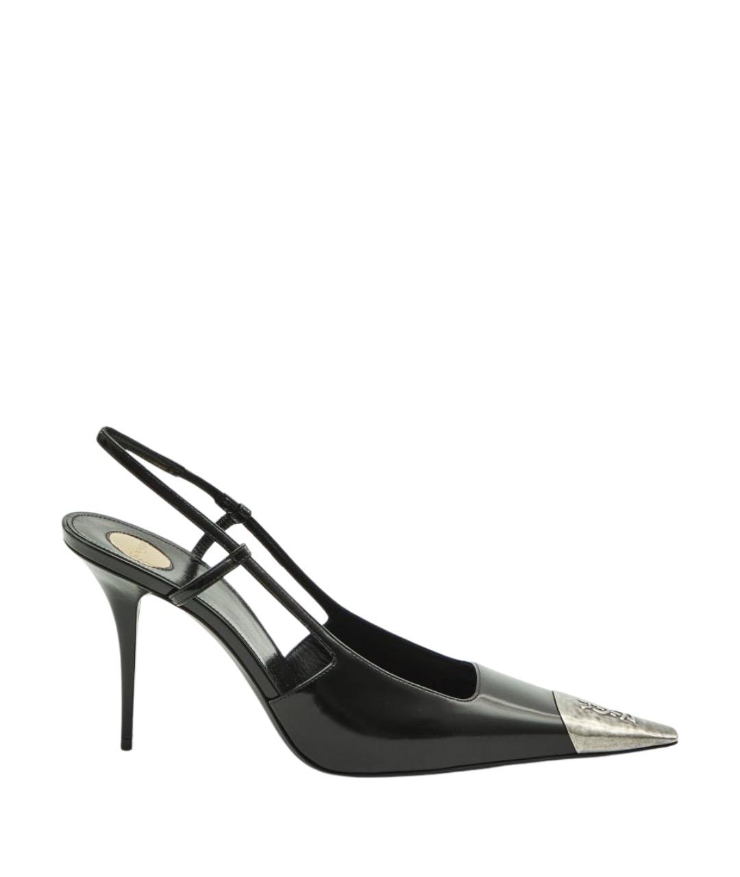 SAINT LAURENT Черные кожаные туфли, фото 1