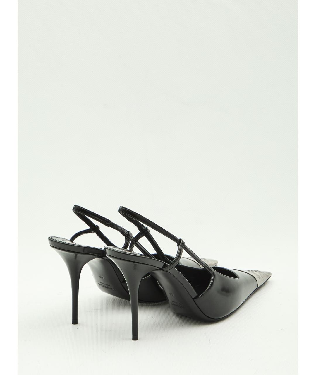 SAINT LAURENT Черные кожаные туфли, фото 3