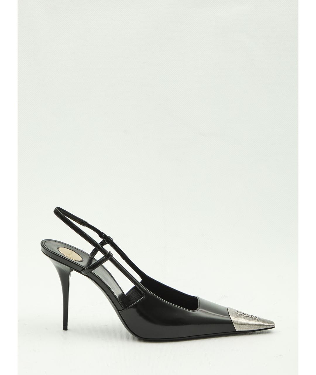 SAINT LAURENT Черные кожаные туфли, фото 6